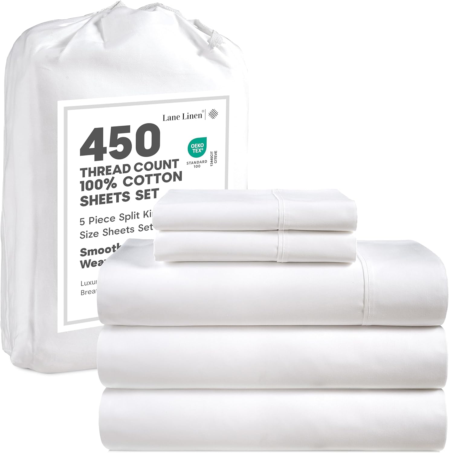Luxury Split King Sheets Set by Lane Linen for Ultimate Comfort