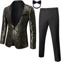Mens Floral Tuxedo Jacket with Paisley Shawl Lapel - 2 Piece Suit