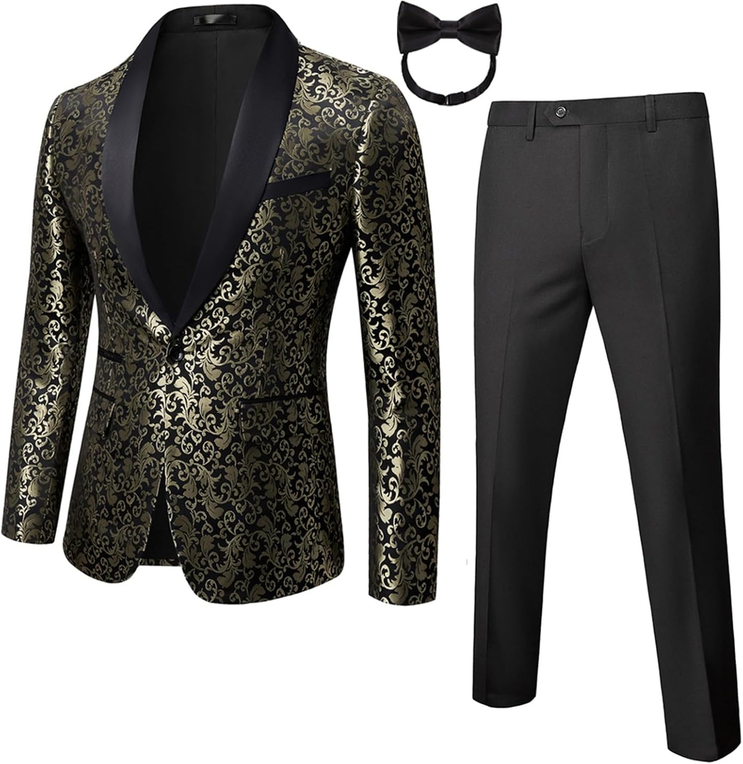 Mens 2 Piece Floral Tuxedo Jacket for Weddings and Proms