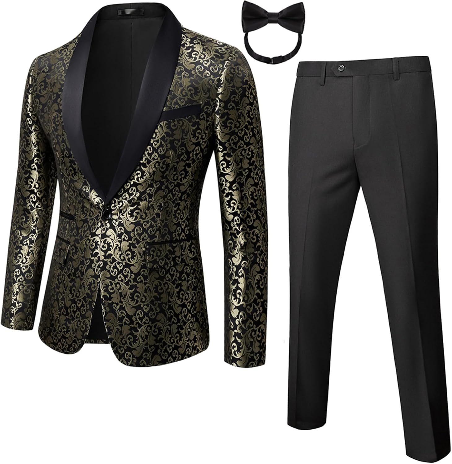 Mens 2 Piece Floral Tuxedo Jacket for Weddings and Proms