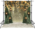 MEHOFOND Winter Christmas Tree Backdrop for Newborn Photos