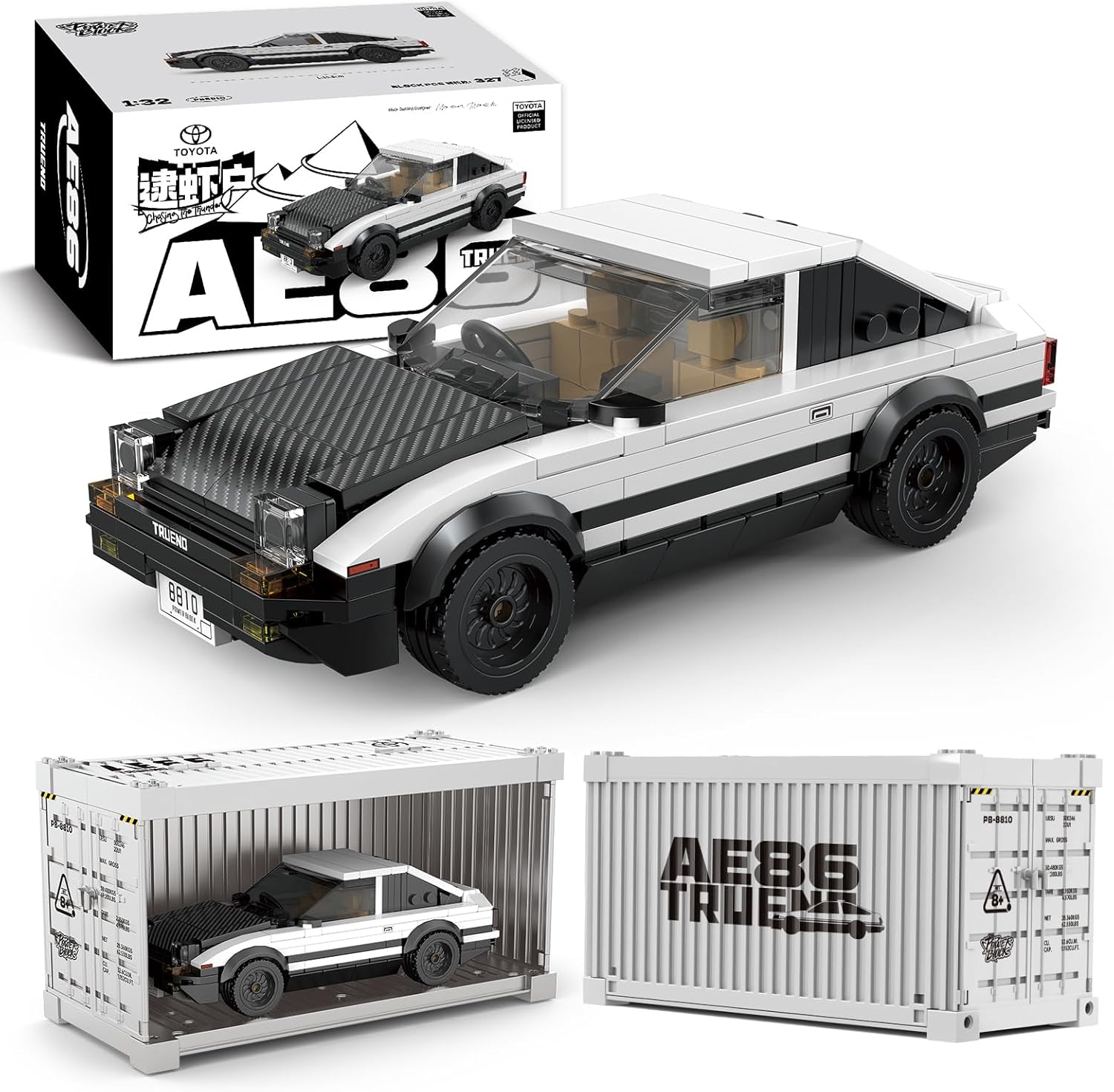 TOYOTA AE86 Trueno Building Car Set with Display Container