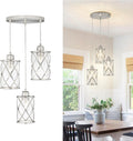 Brushed Nickel Dining Room Chandelier Light Fixture - Modern 3-Light