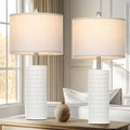 27 in Ceramic Table Lamp Set of 2 - Farmhouse Bedside Lamps