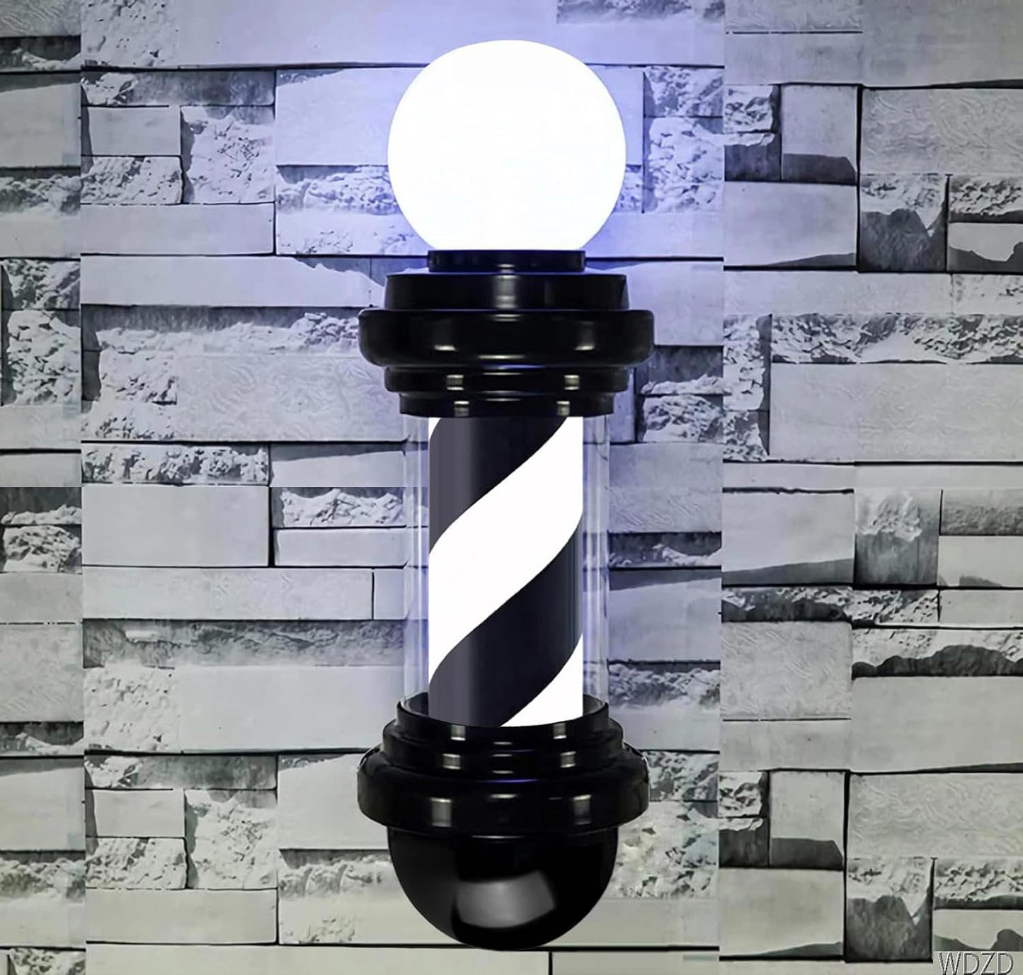 20ft Mini Black Barber Pole Light for Indoor and Outdoor Use