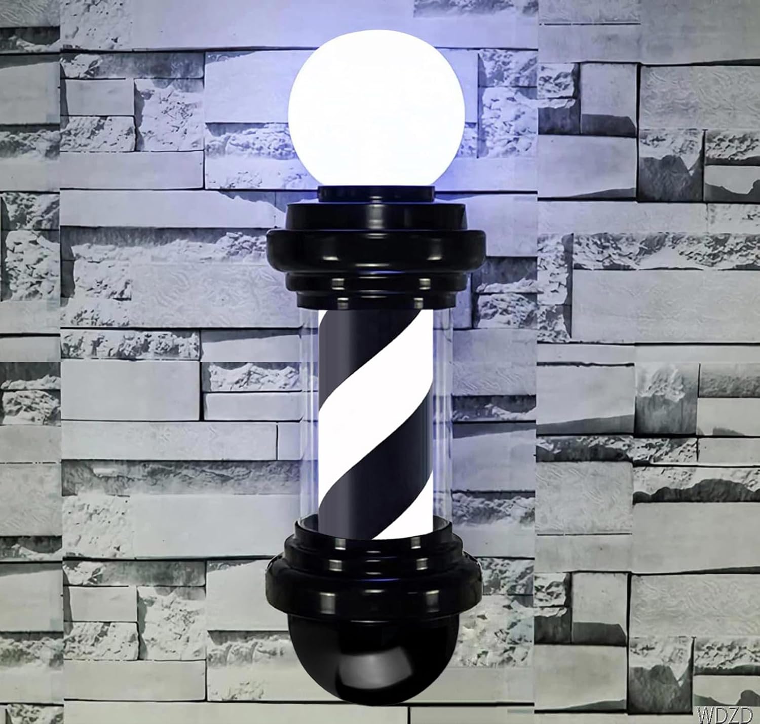 20ft Mini Black Barber Pole Light for Indoor and Outdoor Use