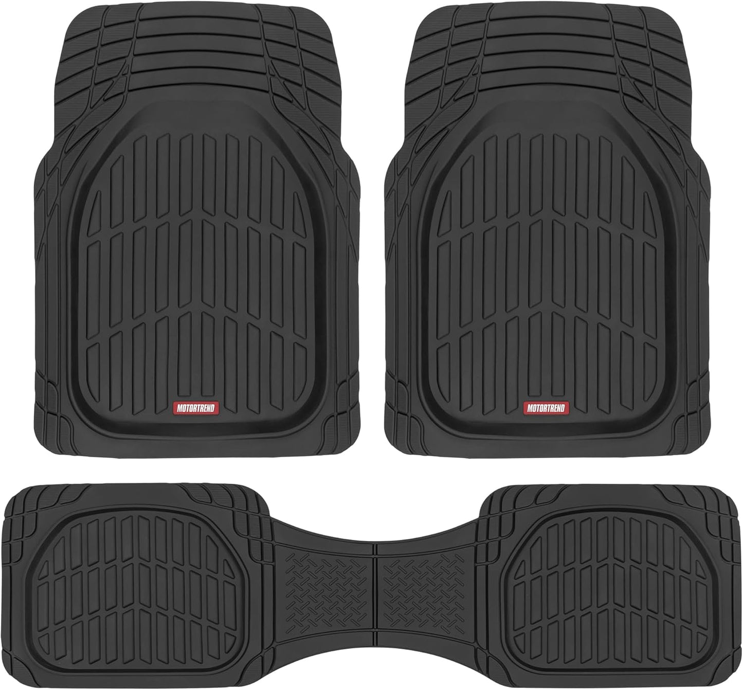 Motor Trend FlexTough All-Weather Floor Mats - Waterproof & Universal Fit