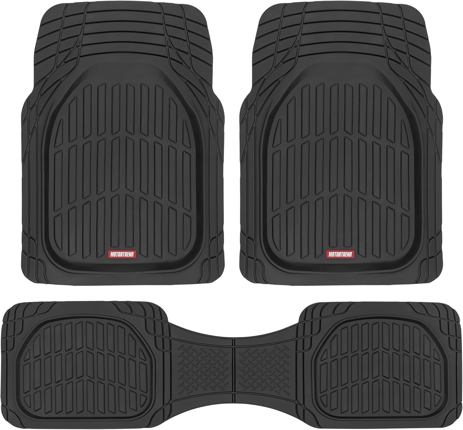 Motor Trend FlexTough All-Weather Floor Mats - Waterproof & Universal Fit