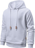 Mens Plaid Jacquard Pullover Hoodie - Soft Casual Long Sleeve