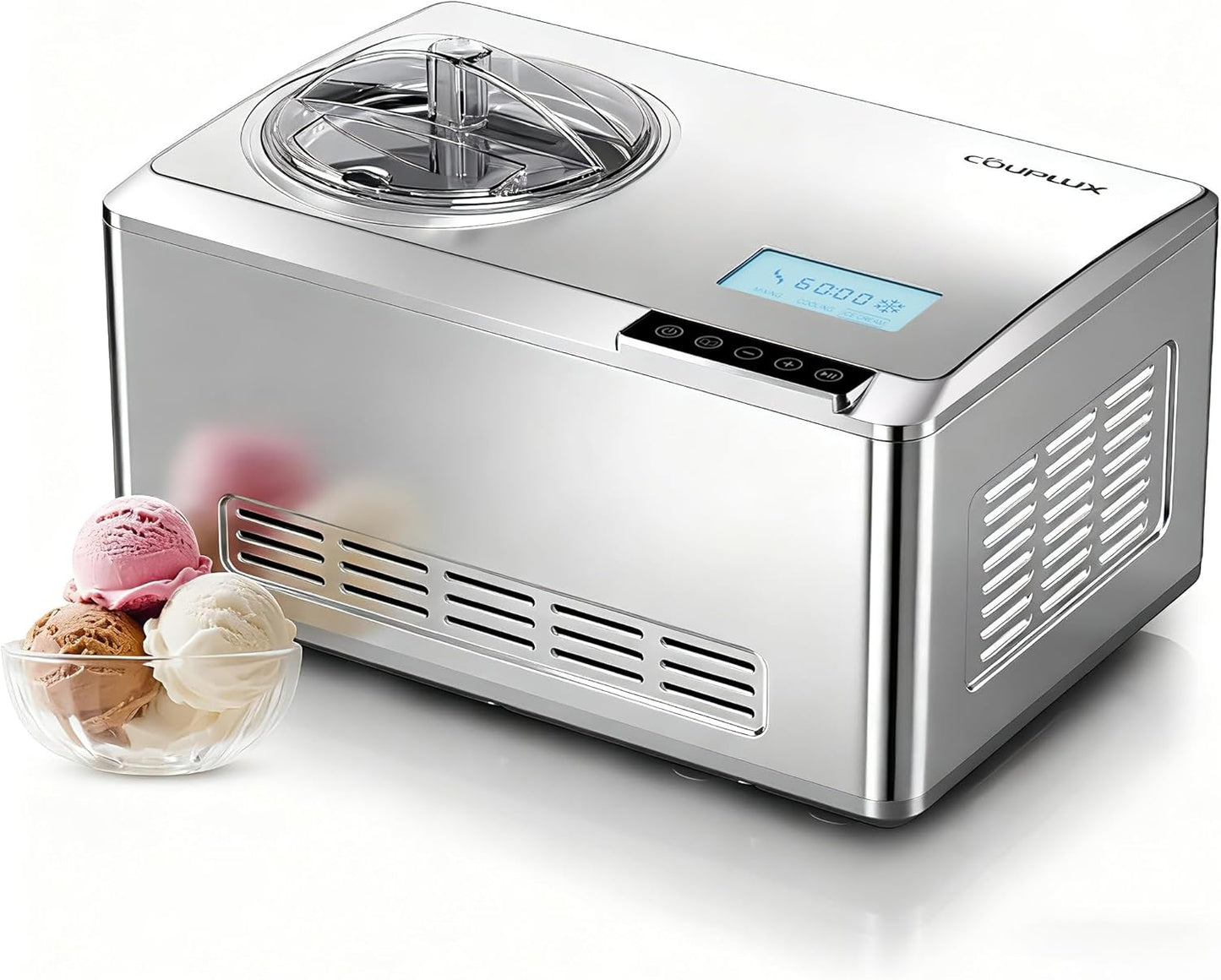 Fastest Freezing 2.1QT Ice Cream Maker with Built-in Compressor
