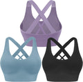 Sports Bra for Women Padded Medium Support Criss Cross - Seamless Yoga