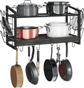 Hanging Pot Rack Wall Mounted 2-Tier Pot and Lid Organizer - Space