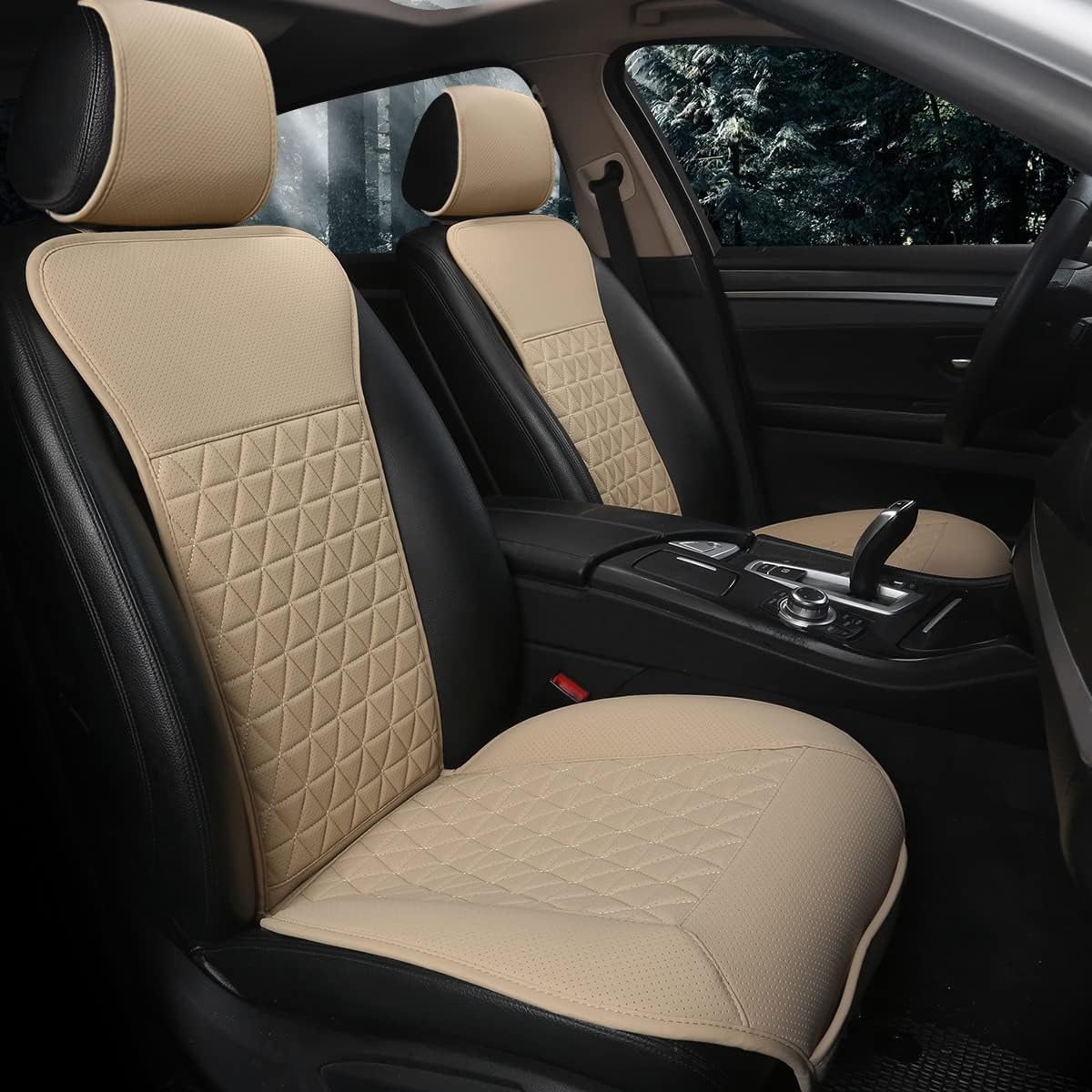 Black Panther Luxury PU Car Seat Covers for Front Seats