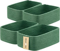 Small Storage Baskets for Organizing - Compact 4-Pack Green