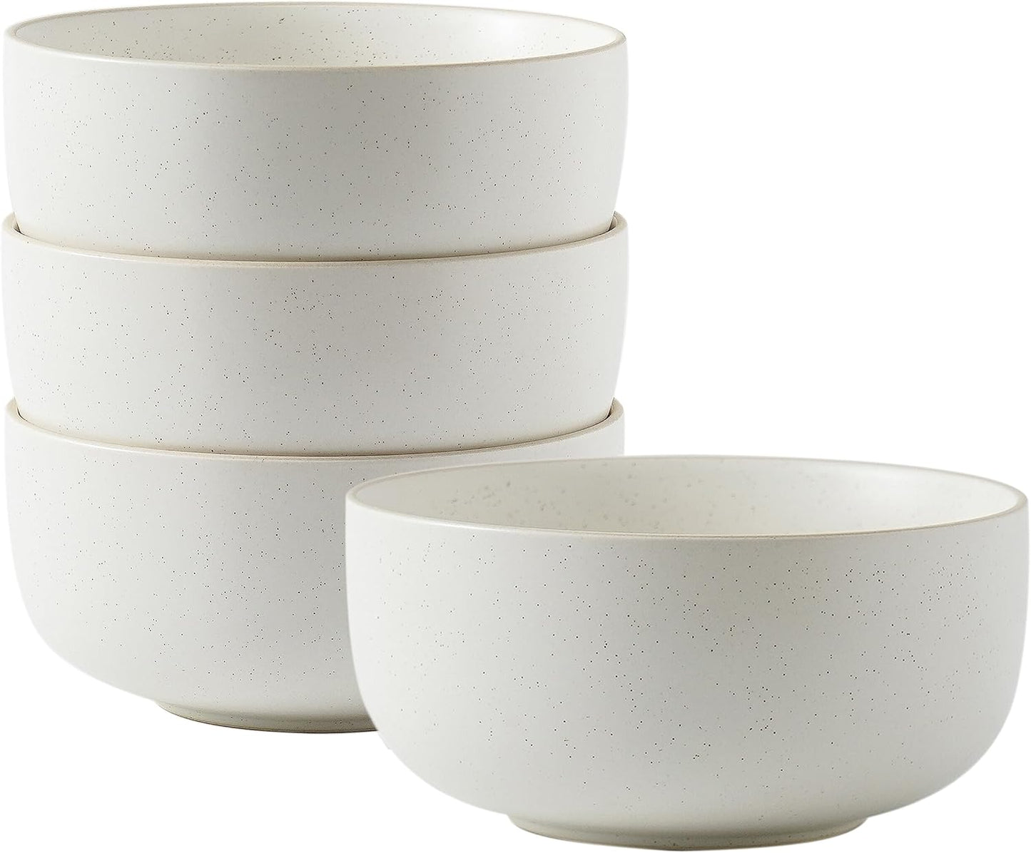 S&Q Ceramic Bowls Set of 4, Large Capacity for Kitchen Use