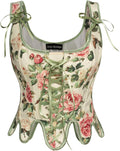 Scarlet Darkness Corset Tops for Women Floral Lace Up Bustier