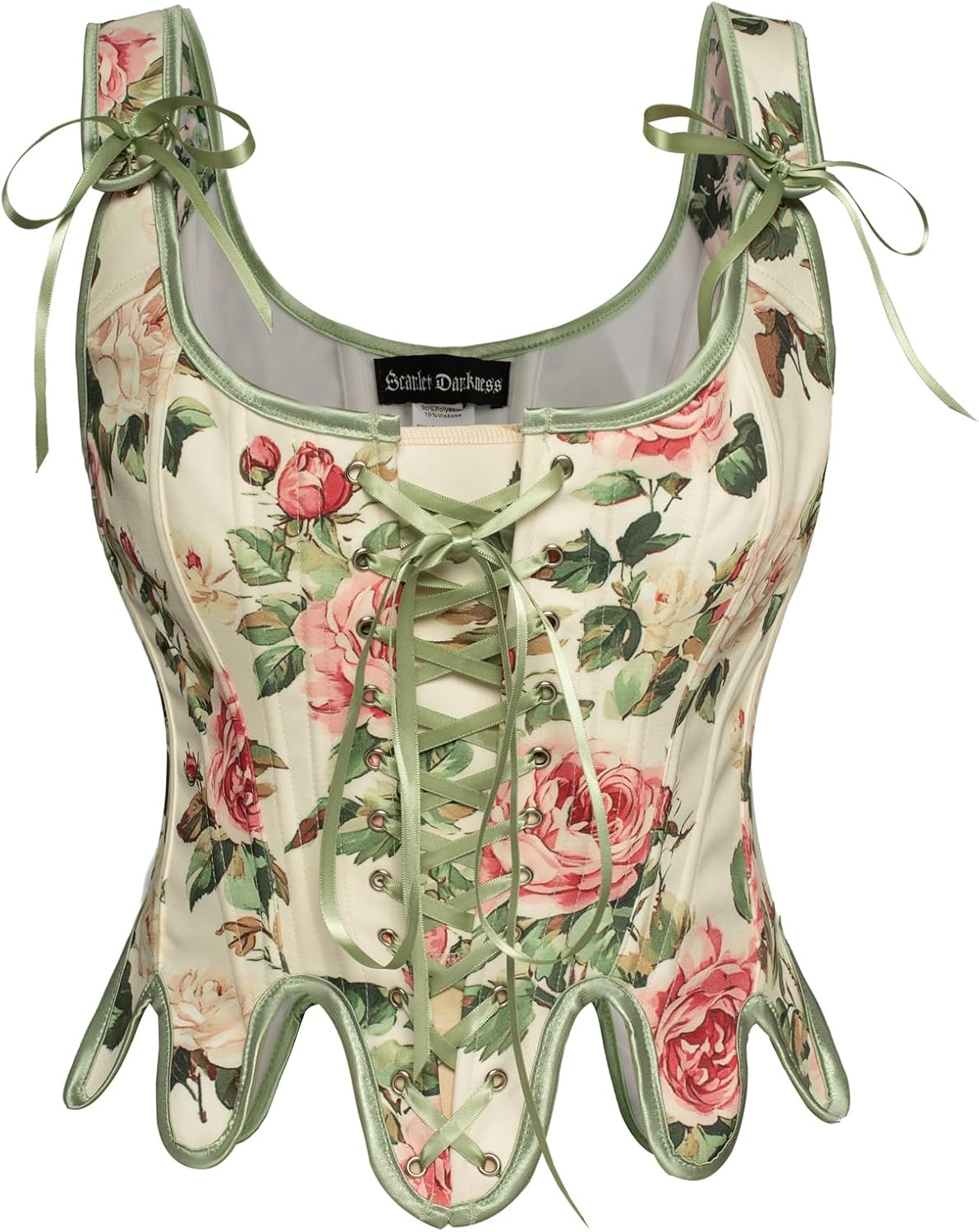 Scarlet Darkness Corset Tops for Women with Floral Lace Design