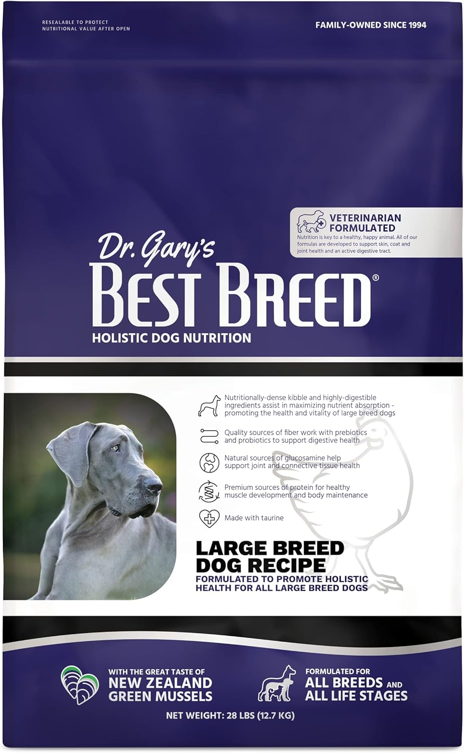 Best Breed Large Breed Dog Diet - Natural Dry Dog Food 28lbs