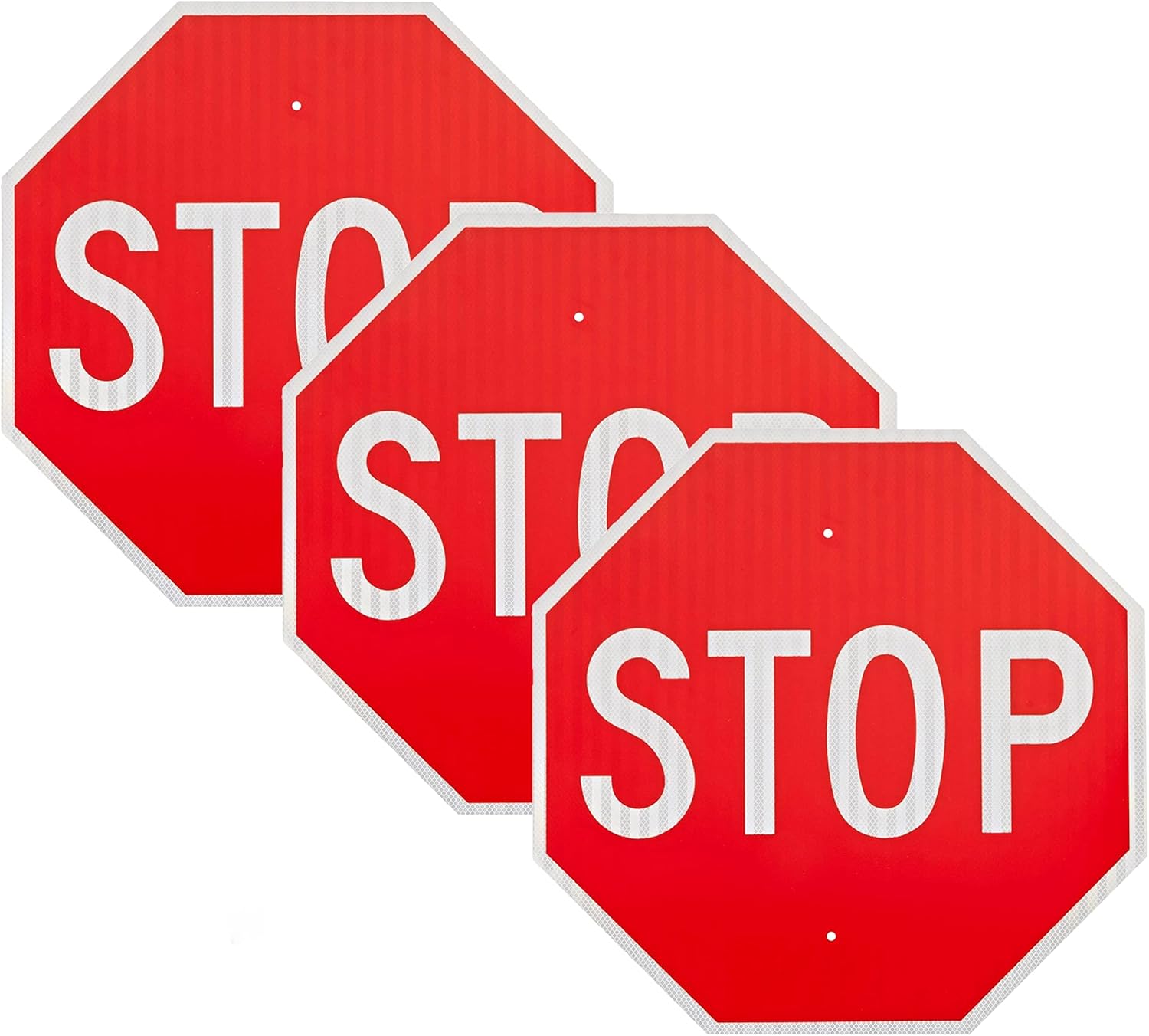 3 Pack 18in Stop Sign - High Intensity Prismatic Aluminum