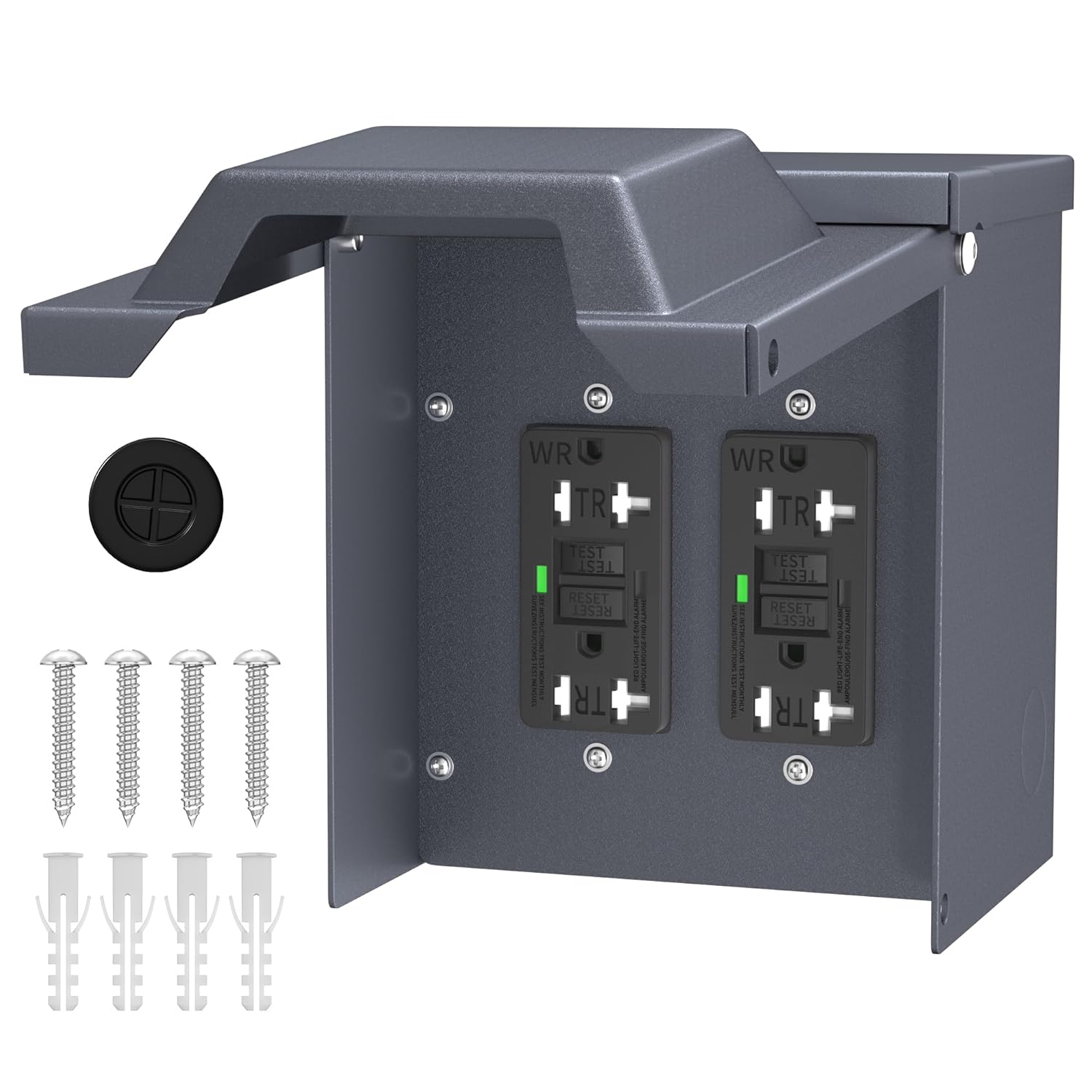 Joinfworld Outdoor Electrical Outlet Box with Dual GFCI Receptacles