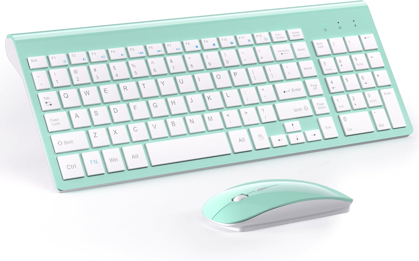 TopMate Ultra Slim Wireless Keyboard & Mouse Combo - Silent & Compact - Mint Green
