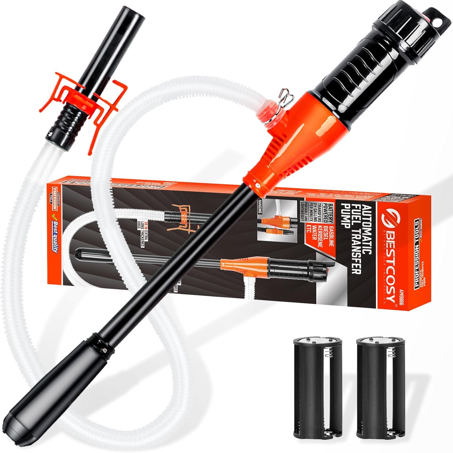 BestCosy Portable Electric Siphon Pump - Easy Fuel Transfer