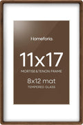 Homeforia 11x17 Picture Frame in Brown Wood for Wall Display