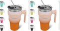 40oz Insulated Tumbler with Handle and Straw - Coral Pack of 2