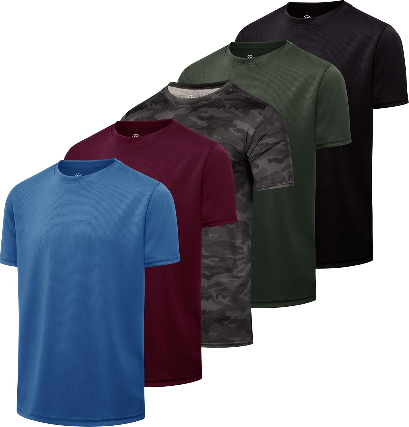 Real Essentials Boy's Active Athletic Performance Shirts 5 Pack