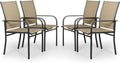 Outdoor Wrought Iron Dining Chairs Set of 4 - Durable Patio Seating