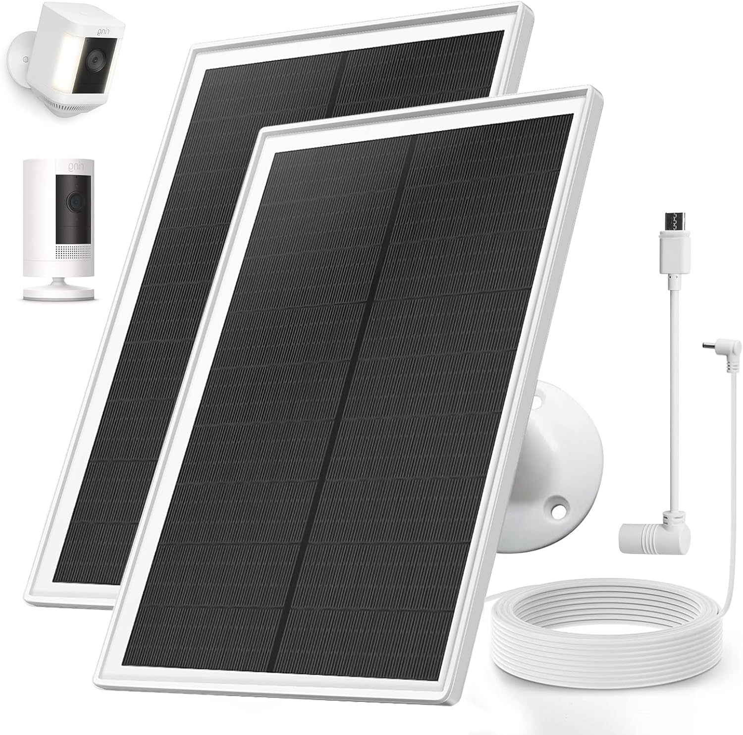 Solar Panel Charger for Ring Camera - Waterproof Fast Charging