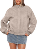 Leather Jacket Women Faux Oversized Motorcycle Bomber Coat - Retro Y2K