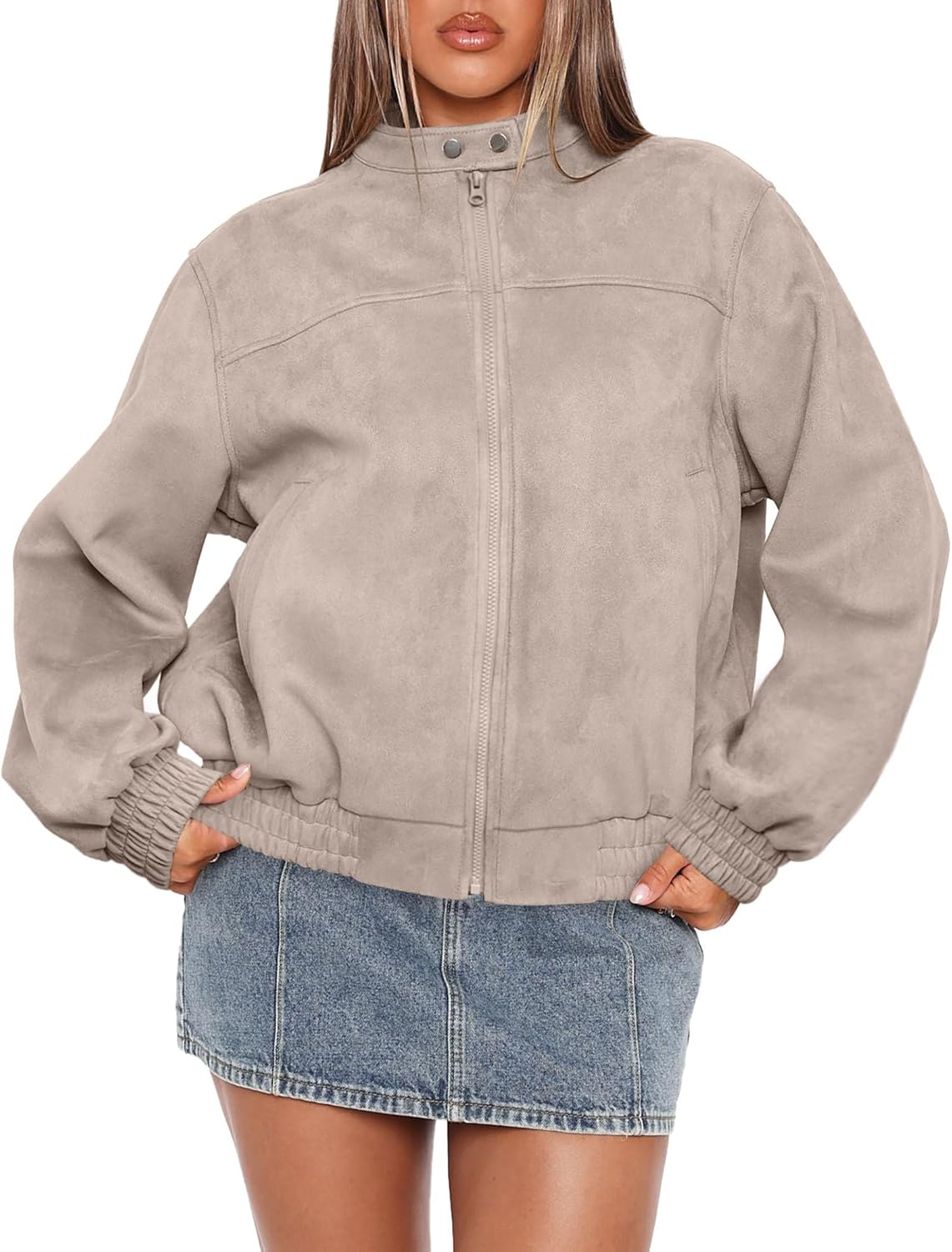 Oversized Faux Leather Motorcycle Jacket for Women Fashion