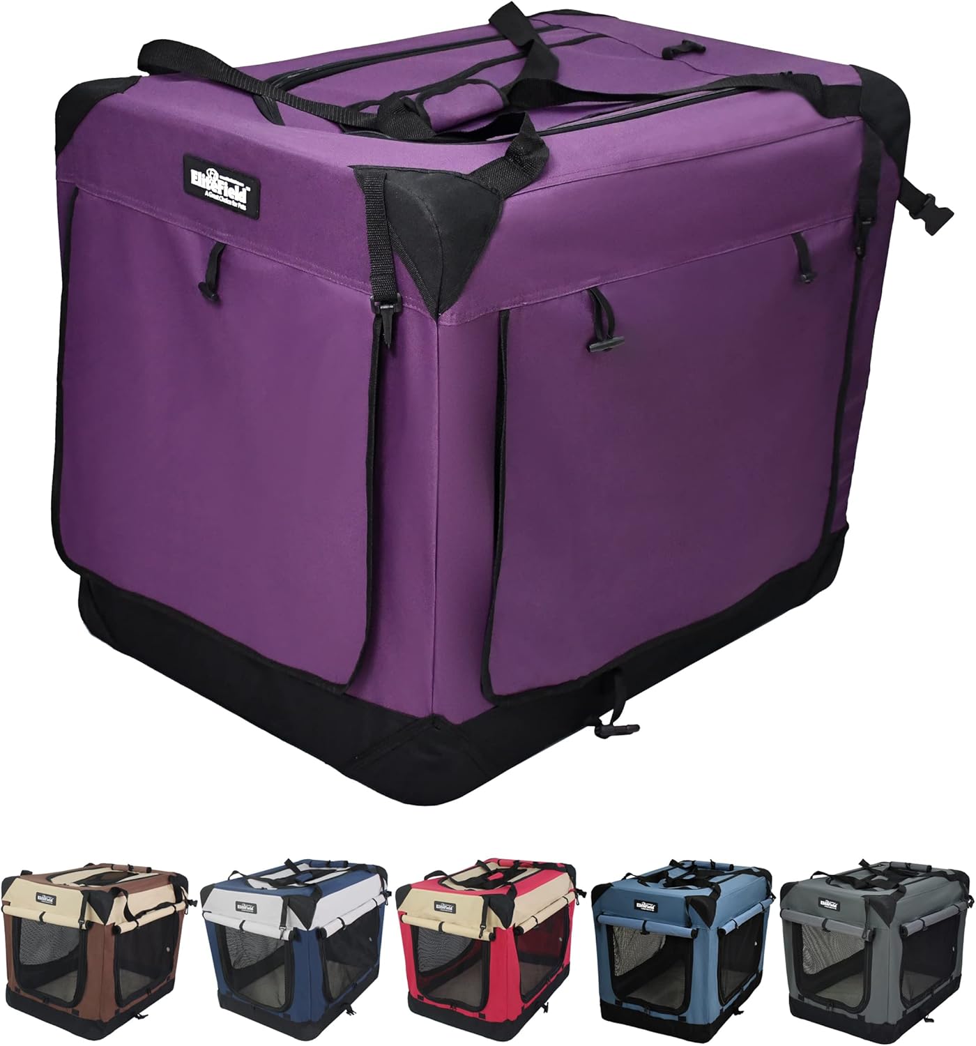 EliteField 4-Door Folding Soft Dog Crate for Indoor & Outdoor Use