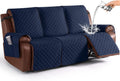 Waterproof Recliner Sofa Cover 3 Seat Dark Blue - Non-Slip Protector
