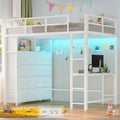 Twin Size Loft Bed with Desk and Storage for Kids Room
