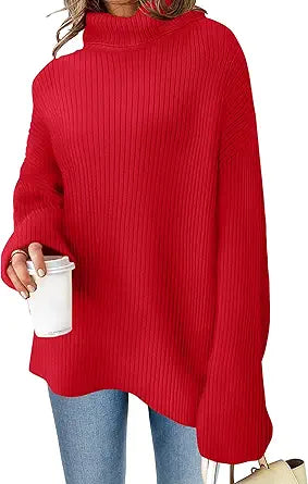 ZESICA Women's 2023 Winter Sweaters High Neck Chunky Knit