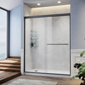 SUNNY SHOWER 60 in W x 72 in H Semi Frameless Sliding Shower Door