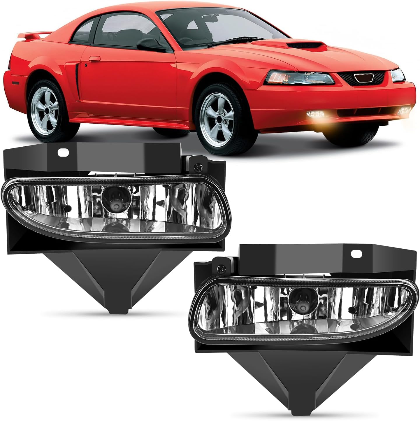 Nilight Fog Lights Assembly for 1999-2004 Ford Mustang Models