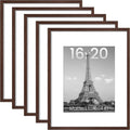 upsimples 16x20 Picture Frame Set of 5 - Classic Brown Frames for Wall