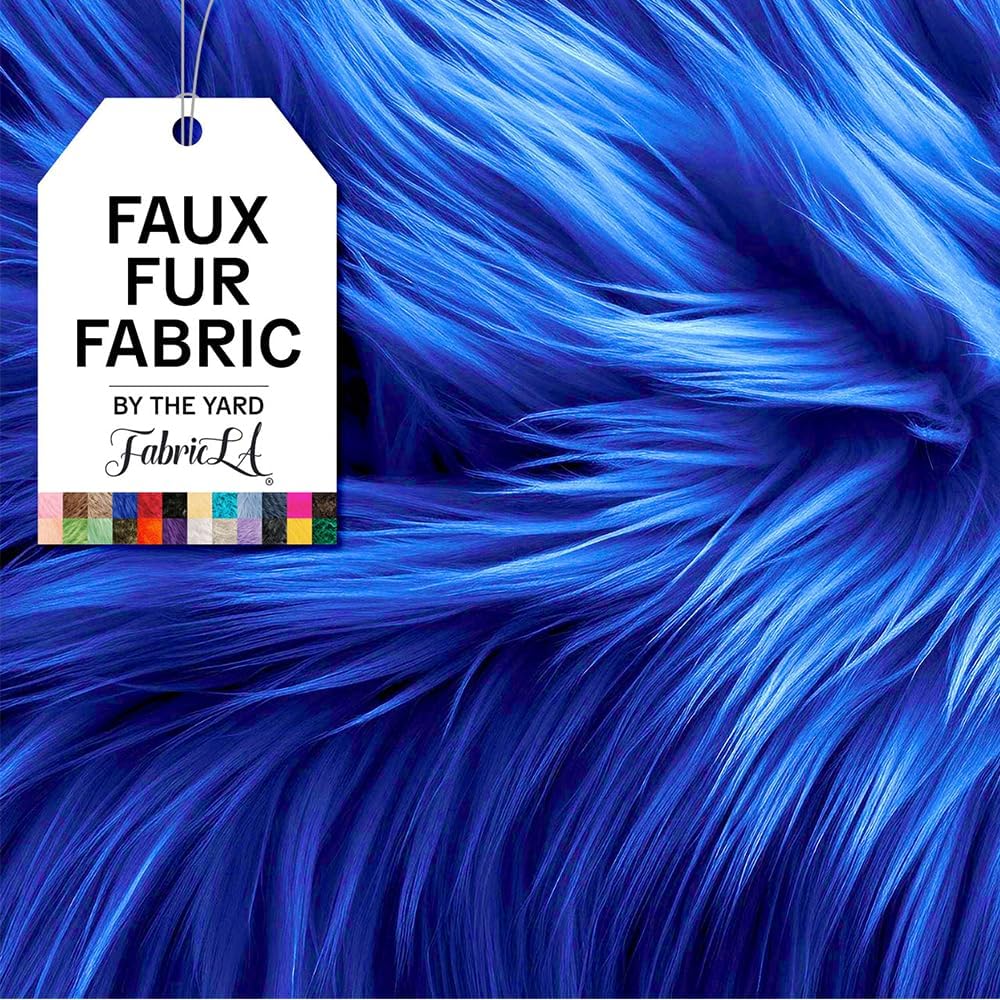 Luxurious Royal Blue Faux Fur Fabric for Crafting and Sewing