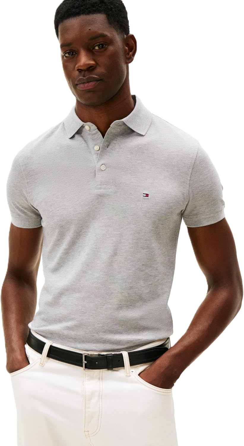 Tommy Hilfiger Men's Slim Fit Polo Shirts with Organic Cotton