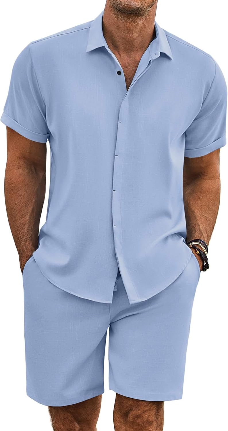 COOFANDY Men's Summer Beach Outfits for Vacation and Relaxation