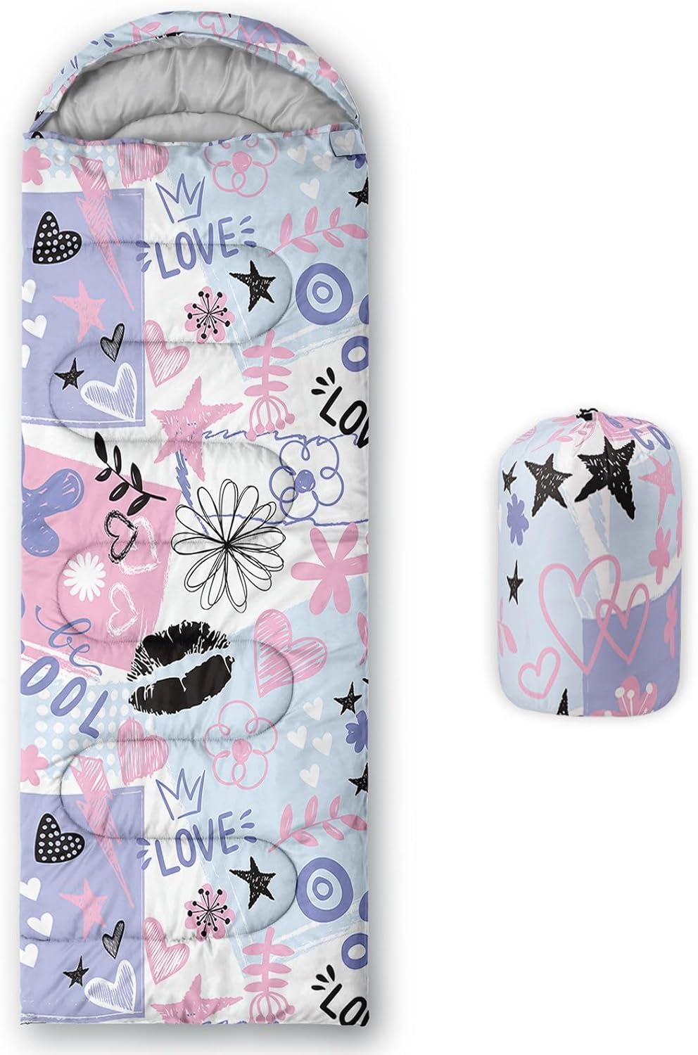 Kids Sleeping Bag for Boys Girls - 3D Basketball Print Design