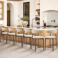 COLAMY Upholstered Counter Height Bar Stools Set of 6 for Kitchen