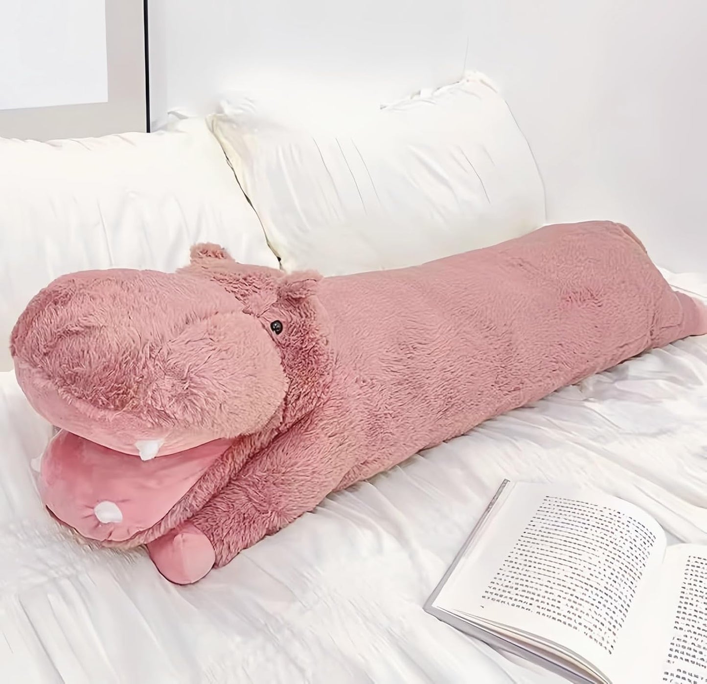 Ryttir Ultra Soft Stuffed Hippo Plush Pillow for Cozy Cuddles