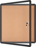 28in x 26in Enclosed Bulletin Board - Lockable Cork Noticeboard