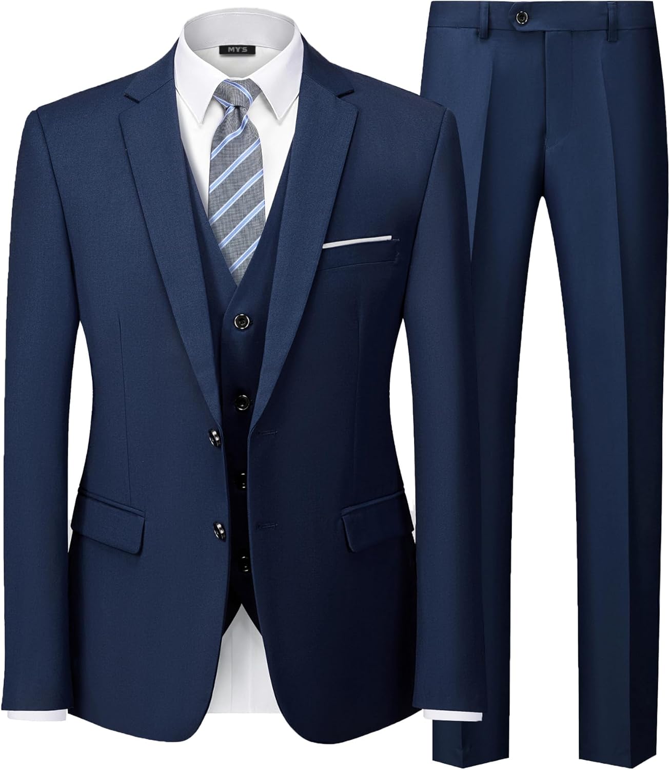 MY'S Men's 3 Piece Slim Fit Suit Set for Business and Events