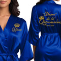 Mis Quince Anos Robe - Personalized Satin Getting-Ready Robe Novelty