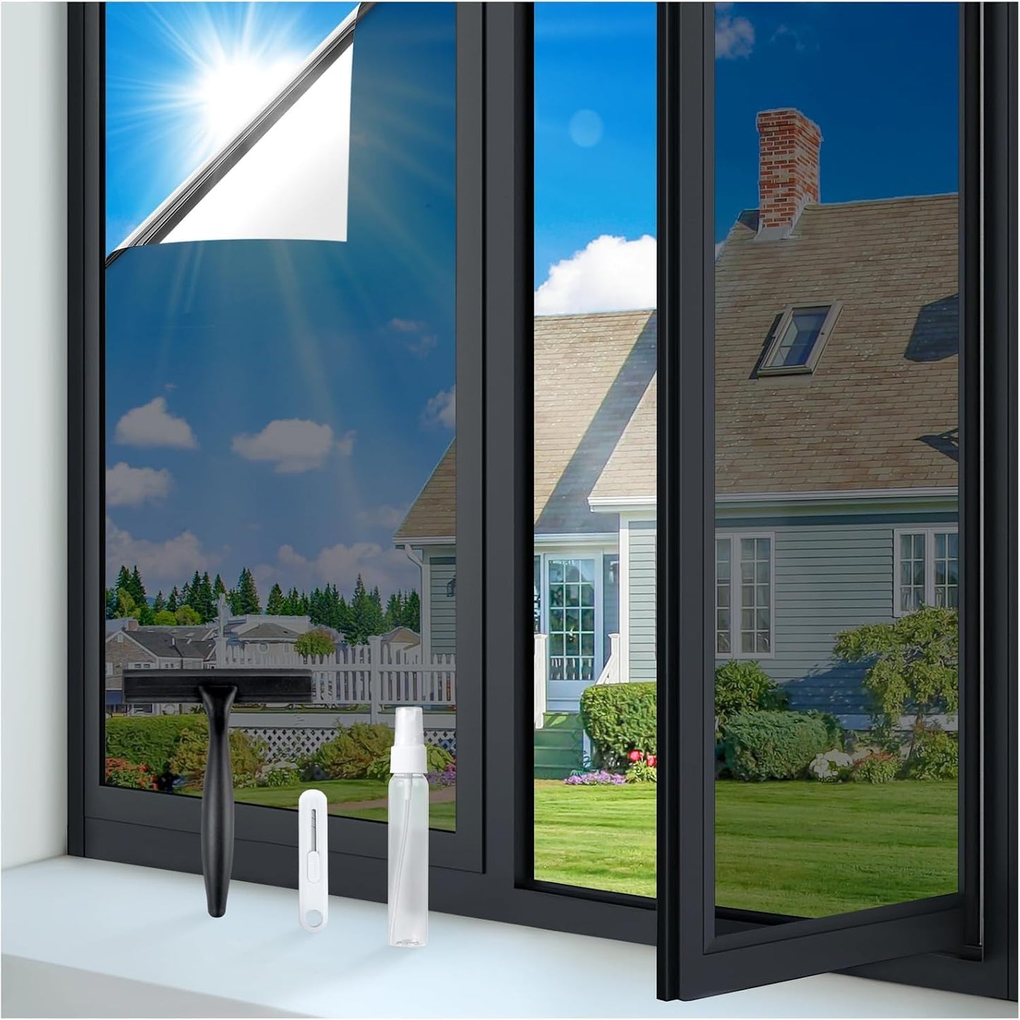 rabbitgoo One Way Window Privacy Film for Home and Office Use